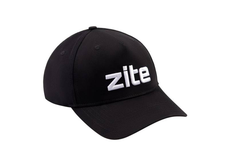 Zite Schirmmütze Anglermütze Cappy Mütze Schwarz & Verstellbar Gesticktes weißes Logo von Zite