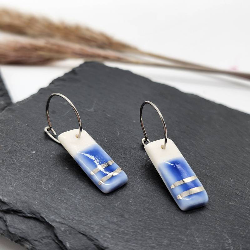 Porzellan Ohrringe, Kreolen Edelstahl, Schmuck, 24K Platin, Handmade, Handgemacht, Kleines Geschenk Porzellan Ohrringe, Kreolen Edelstahl, Schmuck, 24K Platin, Handmade, Handgemacht, Kleines Geschenk von ZitroenchenDesign