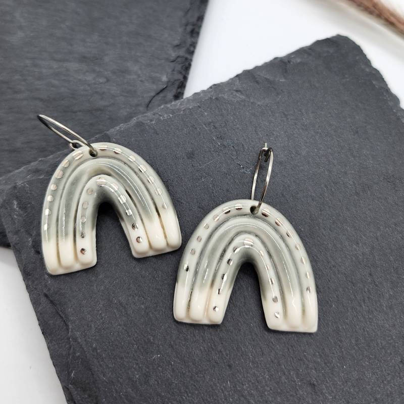 Porzellan Ohrringe, Kreolen Edelstahl, Schmuck, 24K Platin, Handmade, Handgemacht, Kleines Geschenk Porzellan Ohrringe, Kreolen Edelstahl, Schmuck, 24K Platin, Handmade, Handgemacht, Kleines Geschenk von ZitroenchenDesign