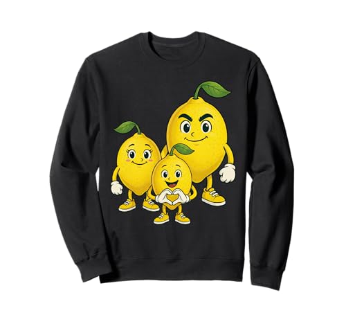 Zitrone mit Herz und Familie | Süße Zitrone mit Mama & Papa Sweatshirt von Zitrone Designer Designs