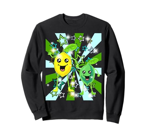 lustig Zitronen Lemone Retro Kinder Mädchen Jungen Obst Sweatshirt von Zitronen Zitrone Lemonen Obst Frucht