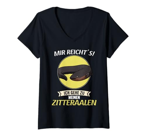 Damen Zitteraale Zitteraal T-Shirt mit V-Ausschnitt Damen Zitteraale Zitteraal T-Shirt mit V-Ausschnitt von Zitteraale Zitteraal Tier Shop