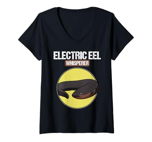 Damen Zitteraale Zitteraal T-Shirt mit V-Ausschnitt Damen Zitteraale Zitteraal T-Shirt mit V-Ausschnitt von Zitteraale Zitteraal Tier Shop
