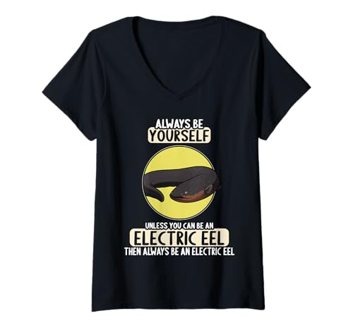 Damen Zitteraale Zitteraal T-Shirt mit V-Ausschnitt Damen Zitteraale Zitteraal T-Shirt mit V-Ausschnitt von Zitteraale Zitteraal Tier Shop