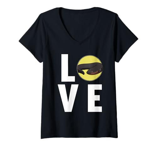 Damen Zitteraale Zitteraal T-Shirt mit V-Ausschnitt Damen Zitteraale Zitteraal T-Shirt mit V-Ausschnitt von Zitteraale Zitteraal Tier Shop