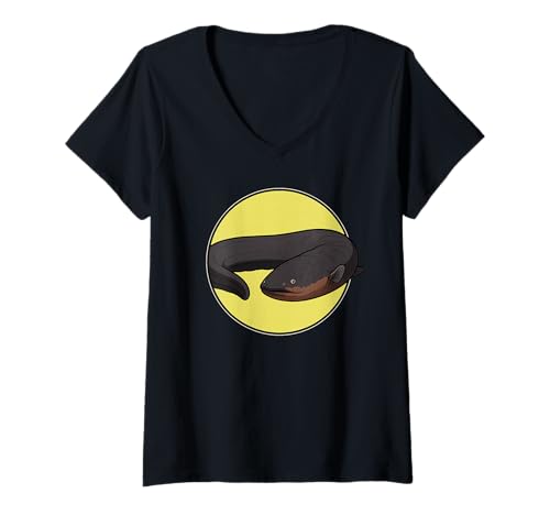 Damen Zitteraale Zitteraal T-Shirt mit V-Ausschnitt Damen Zitteraale Zitteraal T-Shirt mit V-Ausschnitt von Zitteraale Zitteraal Tier Shop