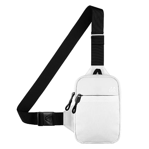 Atmungsaktive Wander-Brusttasche, Schultertasche, Doppelreißverschluss, reflektierende Angeltasche, Brusttasche, Sport, Schulter-Fany-Pack mit Doppelreißverschlüssen von Ziurmut