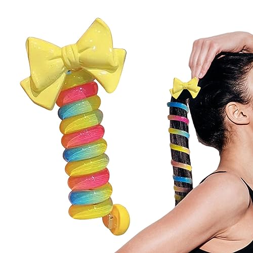 Elastische Haargummis, 6,7 cm Spiralspulen-Haarbänder, Haargummis für Mädchen, dünne Handyschnurbänder, transparente Handyschnur, Haargummis, Neon-Telefonschnur, Haargummis, holografisch von Ziurmut