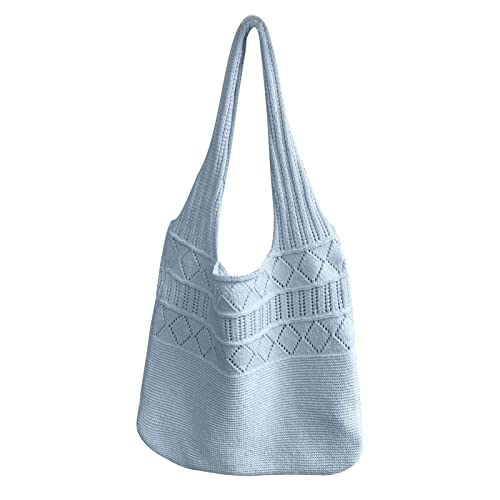 Ziurmut sommertaschen damen Gehäkelte Umhängetasche, gestrickte Tragetasche, hohle Sommertasche, süße gehäkelte Geldbörsen, ästhetische Einkaufstasche, lässige Strandtasche, gestrickte Damen von Ziurmut