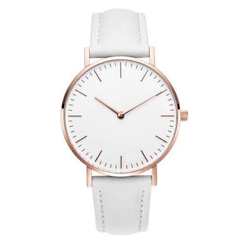 Damen Uhren Leder Band Slim Uhr Frauen Kleid Mode Klassisch Zeitlos Einfach Design Analog Quarz Armbanduhr (weiß) von Ziyan