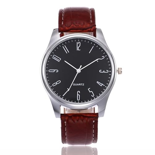 Ziyan Herren Uhr Flache Analog Quarz Klassisch Mode Edelstahluhr Armbanduhr mit Leder Armband Herrenuhr (C) von Ziyan