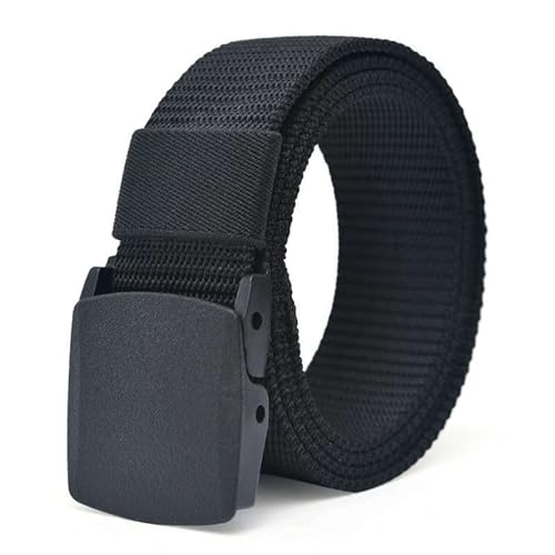 Ziyan Stoffgürtel Damen/Herren 120cm Gürtel Canvas Belt Jeans Schnalle Schwarz von Ziyan