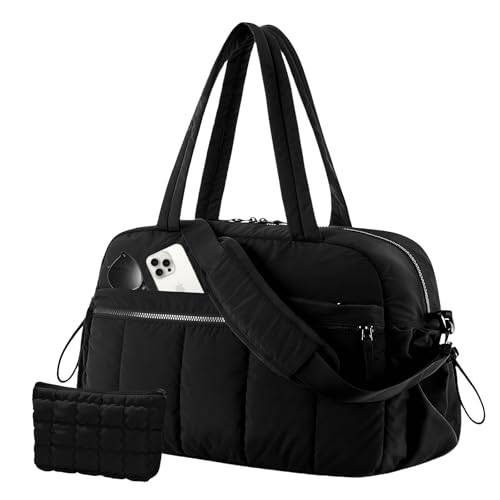 Ziyonix 31L Reisetasche Sporttasche Damen, Leicht Puffer Sporttasche mit Kosmetiktasche und PVC Nasse Tasche Weekender Handgepäck Gym Bag Kliniktasche Geburt Krankenhaustasche für Gym Fitness Arbeit von Ziyonix