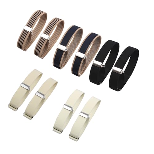 Ziyonix 5 Paar Ärmelhalter Verstellbar, Anti-Rutsch-Hemd Ärmelhalter mit Rutschfesten Verschlussclips Universal Hemdhalter für Herren Damen, Stretch Anti Rutsch Armband Ärmelhalter Hemd, Breite 2 cm von Ziyonix