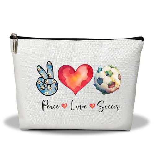 Make-up-Tasche, Fußball-Make-up-Organizer-Tasche, Peace Love Fußball, tragbare Kulturbeutel, Make-up-Tasche, Aufbewahrungs-Make-up-Reißverschlusstasche, Wertschätzung, Sport, Fußballliebhaber, von Ziyouza