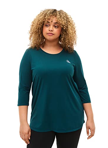 Zizzi Active by Damen Größe Größen Trainingstop 3/4 Ärmel Gr 50-52 Deep Teal von Zizzi