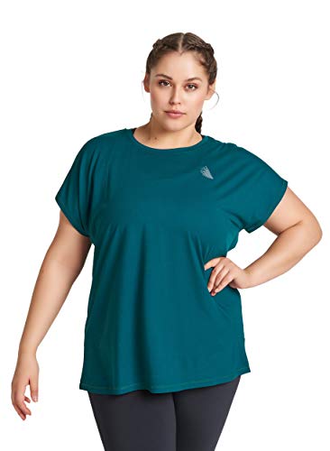 Zizzi Active by Damen Große Größen Fitness T-Shirt Kurzarm Sportshirt Gr Gr M Deep Teal - Plus Size Damen Kleidung von Zizzi