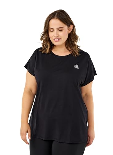 Zizzi Active by Damen Große Größen Fitness T-Shirt Kurzarm Sportshirt Gr Gr XXL Black - Plus Size Damen Kleidung von Zizzi