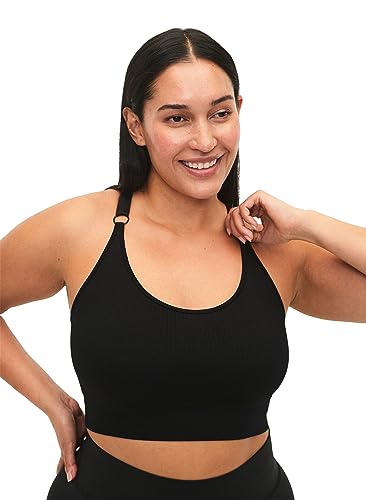 Zizzi Active by Damen Große Größen Sport-BH Nahtlos STR Gr S/M (42/46) Black von Zizzi