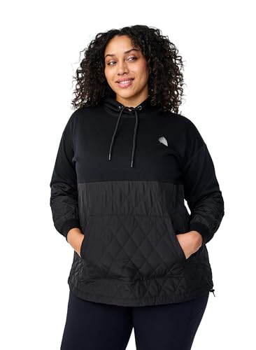 Zizzi Active by Damen Große Größen Sweatshirt Kapuze Stepp Größe Gr S Black von Zizzi