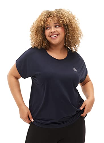 Zizzi Active by Damen Große Größen T-Shirt Kurzarm Gr 46-48 Black von Zizzi