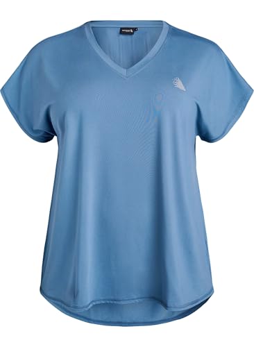 Zizzi Active by Damen Große Größen T-Shirt Kurzarm Gr Gr XXXL Bluefin von Zizzi