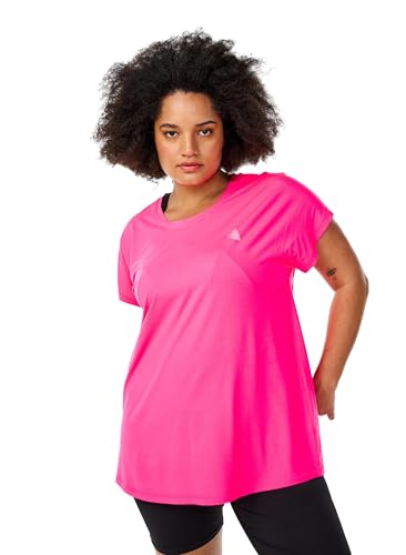 Zizzi Active by Damen Große Größen T-Shirt Kurze Ärmel Größe Gr M Knockout Pink von Zizzi