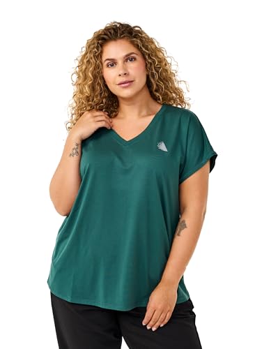 Zizzi Active by Damen Große Größen T-Shirt V-Ausschnitt Größe Gr S Bistro Green von Zizzi