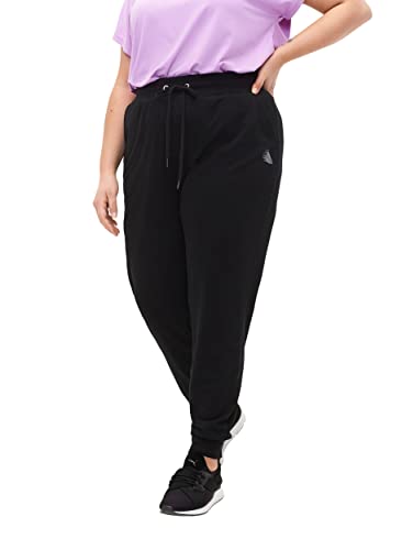 Zizzi Active by Damen Große Größen Trainingshose Lockere Passform Gr. Gr L Black - Plus Size Damen Kleidung von Zizzi