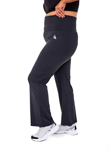 Zizzi Active by Damen Große Größen Trainingshose ausgestelltes Bein Größe Gr L Black von Zizzi