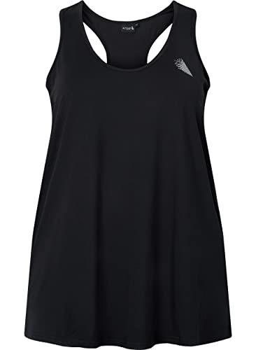 Zizzi Active by Damen Große Größen Trainingstop Racerback Gr 50-52 Black von Zizzi