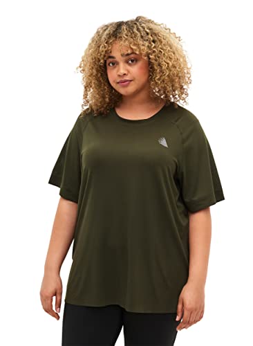 Zizzi Active by Damen Plus Size T-Shirt Rundhals Größe 42-44 Forest Night von Zizzi