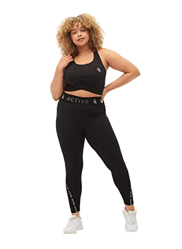 Zizzi Active by Damen Trainings Tights in großen Größen 7/8 Größe 46-48 Black von Zizzi