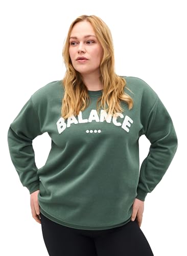 Zizzi Active by Große Größen Damen Sweatshirt Text Größe 42–60 Gr XL Duck Green Zizzi Active by Große Größen Damen Sweatshirt Text Größe 42–60 Gr XL Duck Green von Zizzi