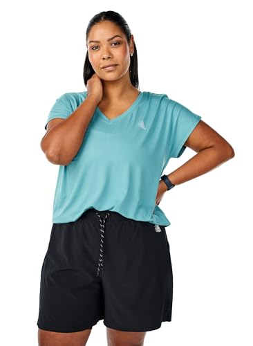 Zizzi Active by Große Größen Damen T-Shirt mit V-Ausschnitt Gr Gr M Bristol Blue - Plus Size Damen Kleidung von Zizzi