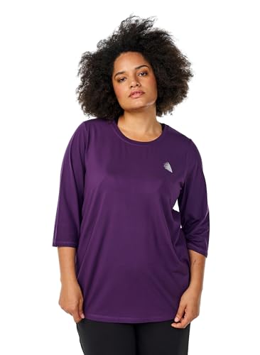 Zizzi Active by Große Größen Damen Trainingsshirt mit 3/4-Ärmeln Gr Gr L Purple Pennant von Zizzi