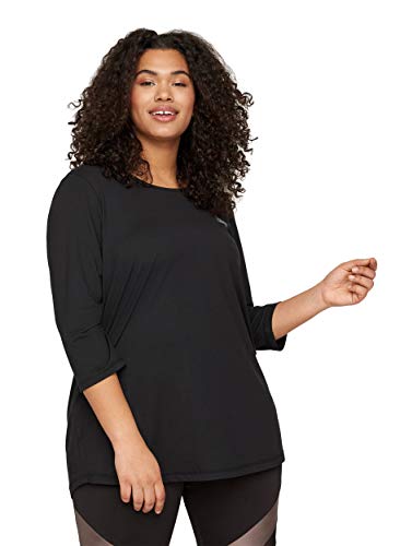 Zizzi Active by Große Größen Damen Trainingsshirt mit 3/4-Ärmeln Gr Gr M Black von Zizzi