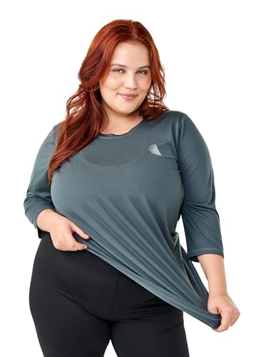 Zizzi Active by Große Größen Damen Trainingsshirt mit 3/4-Ärmeln Gr Gr M Urban Chic von Zizzi