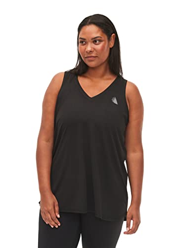 Zizzi Active by Große Größen Damen Trainingstop mit V-Ausschnitt Gr - Plus Size Damen Kleidung 50-52 Black von Zizzi