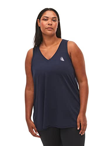 Zizzi Active by Große Größen Damen Trainingstop mit V-Ausschnitt Gr Gr L Night Sky - Plus Size Damen Kleidung von Zizzi