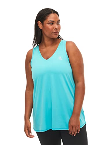 Zizzi Active by Große Größen Damen Trainingstop mit V-Ausschnitt Gr - Plus Size Damen Kleidung 54-56 Blue Turquoise von Zizzi