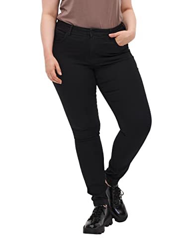 Zizzi Damen Amy Jeans Slim Fit Jeanshose Stretch Hose,Schwarz,54 / 82 cm von Zizzi