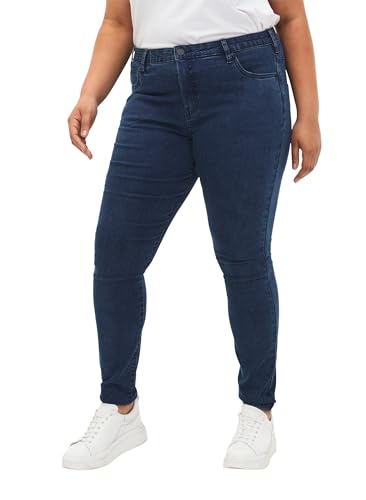 Zizzi Damen Amy Jeans Slim Fit Jeanshose Stretch Hose ,Blau,54 / 82 cm von Zizzi