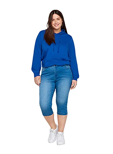 Zizzi Damen Capri Jeans 3/4 Caprihose Slim Fit Mit Stretch, Farbe: Blau, Gr. 44 von Zizzi