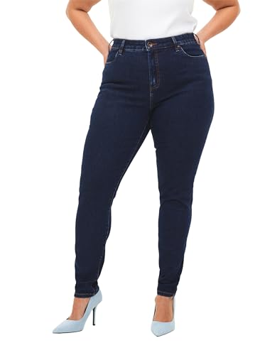 Zizzi Damen Große Größen Amy Jeans Hohe Taille Extra Slim Größe Gr 52/82 cm Dark Blue von Zizzi