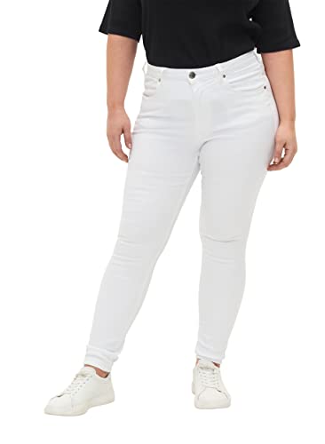 Zizzi Damen Große Größen Amy Jeans Hohe Taille Slim Gr 42W / 78 cm White von Zizzi