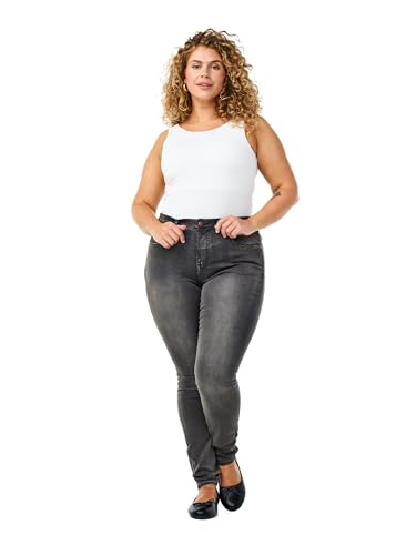 Zizzi Damen Große Größen Amy Jeans Hohe Taille Slim Gr Gr 42/82 cm Dark Grey Denim von Zizzi
