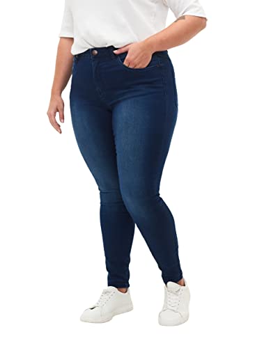 Zizzi Damen Große Größen Amy Jeans Hohe Taille Slim Gr Gr 42/86 cm Blue Denim von Zizzi