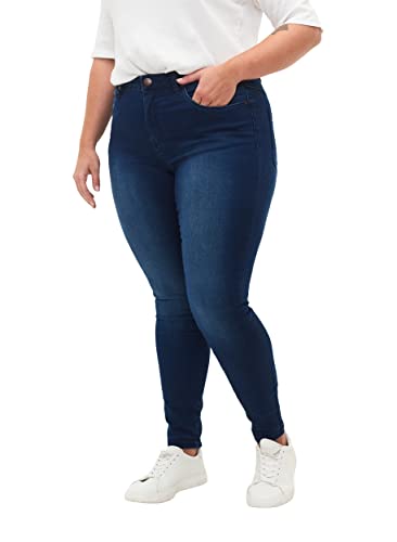 Zizzi Damen Große Größen Amy Jeans Hohe Taille Slim Gr 44W / 78 cm Blue Denim von Zizzi