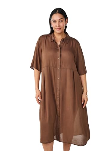 Zizzi Damen Große Größen Blusenkleid Viskose Kurze Ärmeln Größe Gr XL Rain Drum von Zizzi